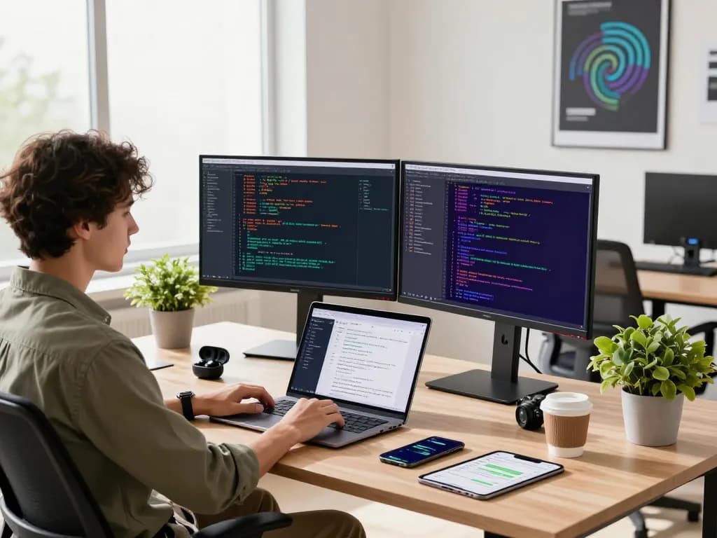 Discover the world of spicy ai in a modern tech workspace with developers coding and collaborating.