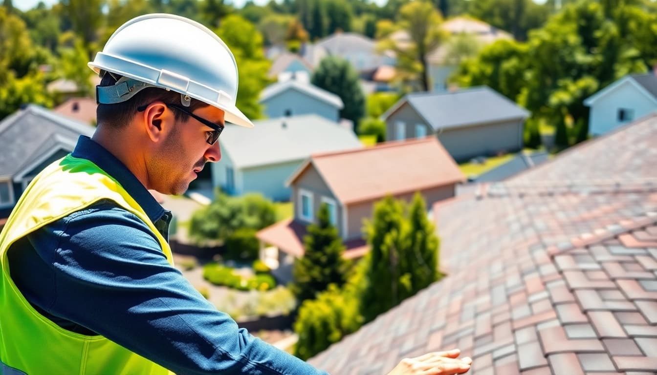 Roof inspection by a contractor in South Jersey, showcasing quality and safety.
