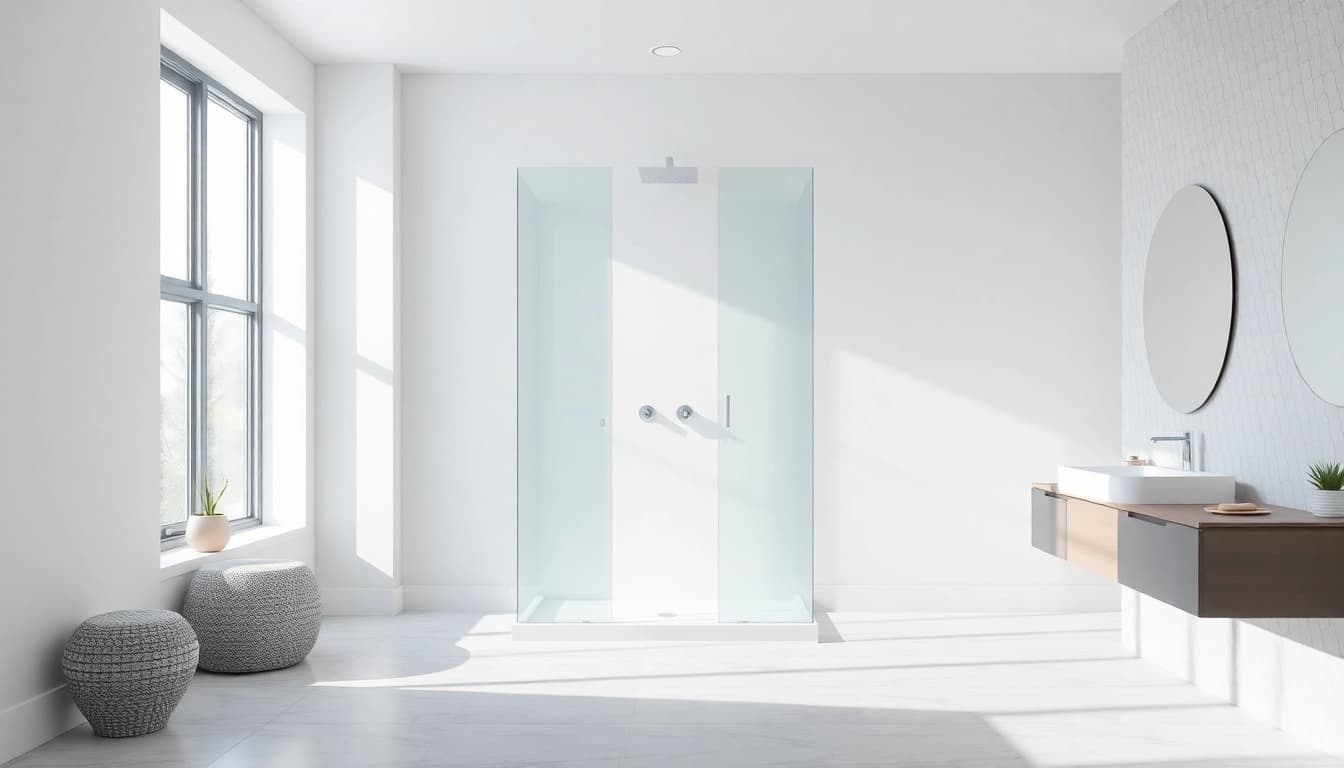 Elegante dusche 100x100 in modernem Badezimmer mit stilvollem Design