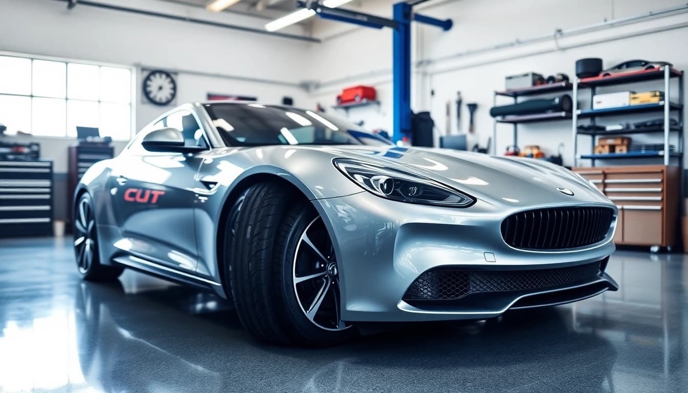 Windsor car service highlighting a luxury vehicle in a modern and inviting garage.