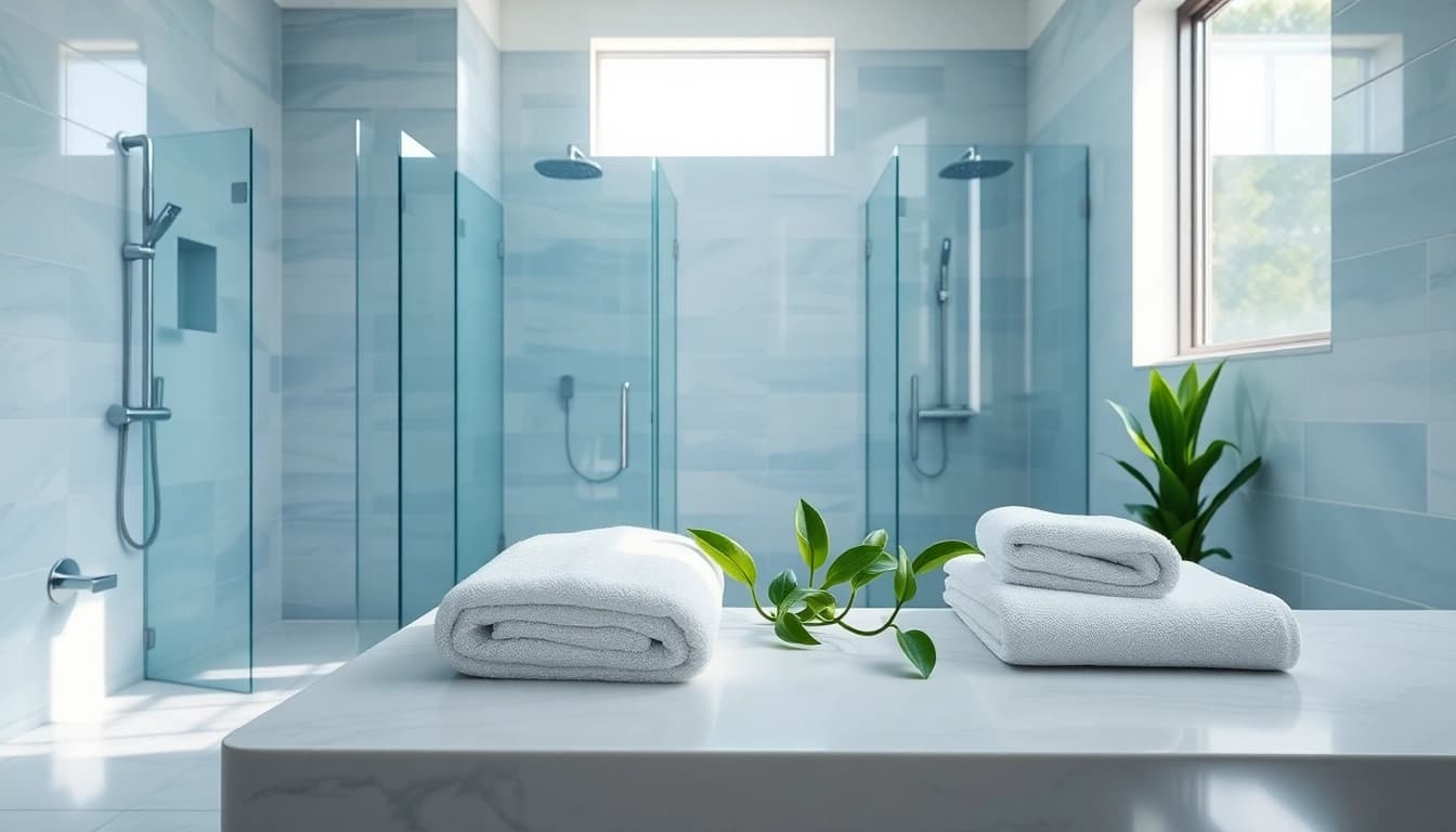Enhance your space with elegant showers that embody luxury and serenity, featuring modern designs.