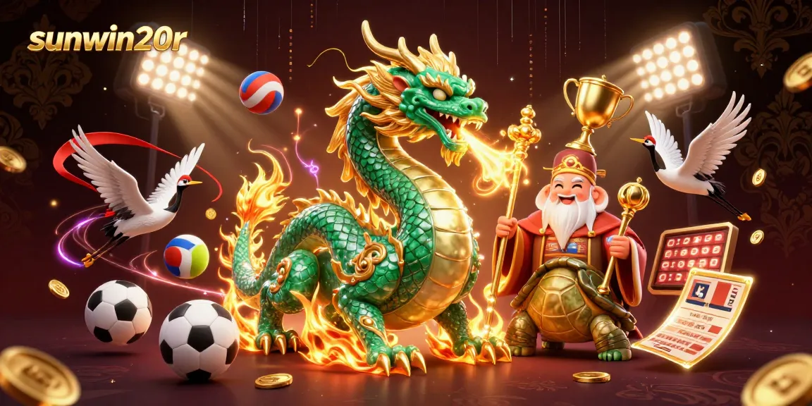 Engage in thrilling gameplay at sunwin20r with a splendid dragon, turtles, and sports icons.