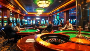 Experience the thrill of gaming at 399W casino with exciting poker matches and vibrant slot machines.