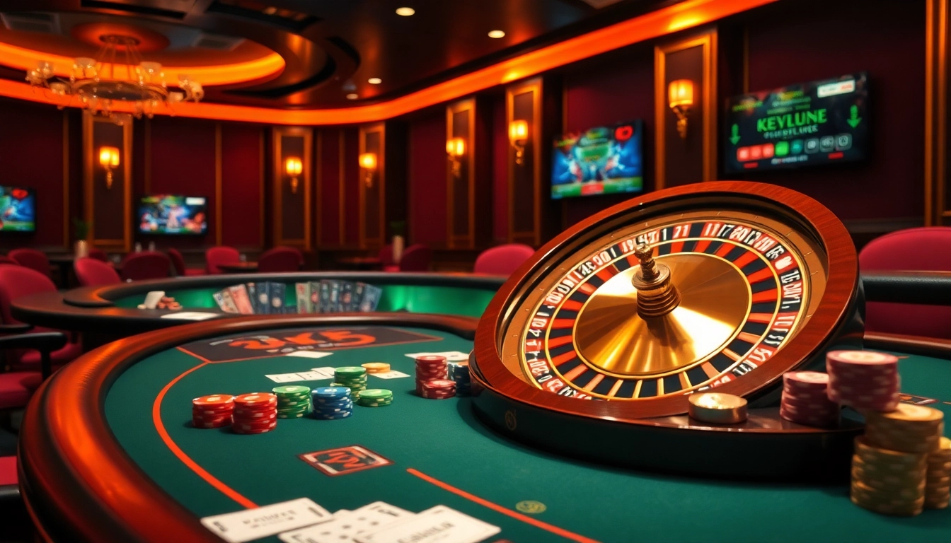 Kuwin casino interface showcasing thrilling poker action and vibrant betting environment.