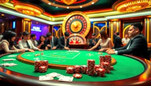 Experience the thrill of HU88 in a vibrant poker scene with colorful chips and cards.