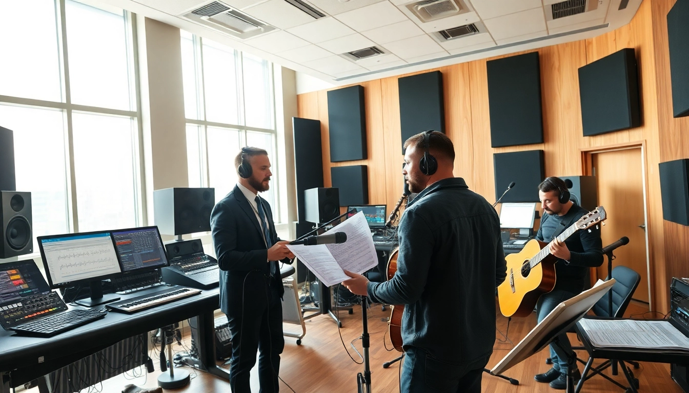 Enhance your music with our online mastering services featuring experts in a lively studio.