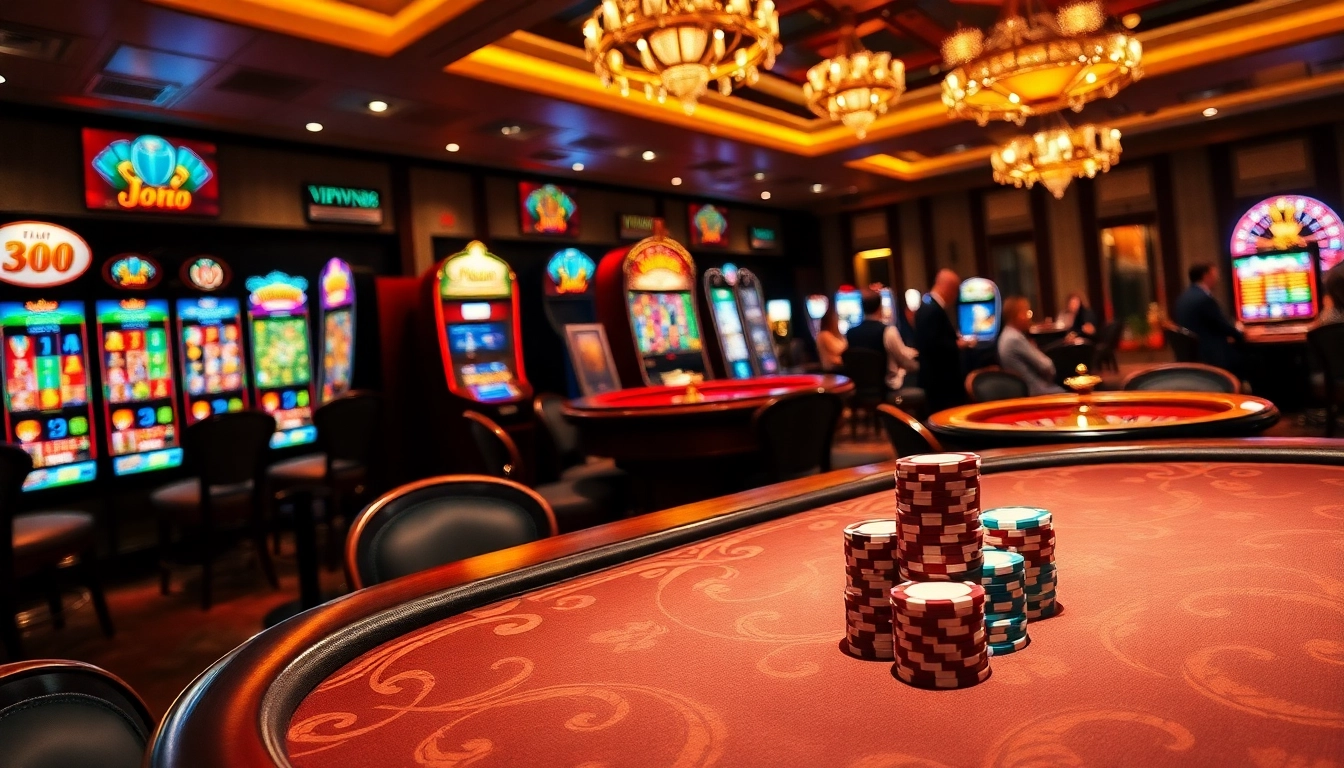 VIPWIN88 poker table and slot machines create an exciting online gambling atmosphere.