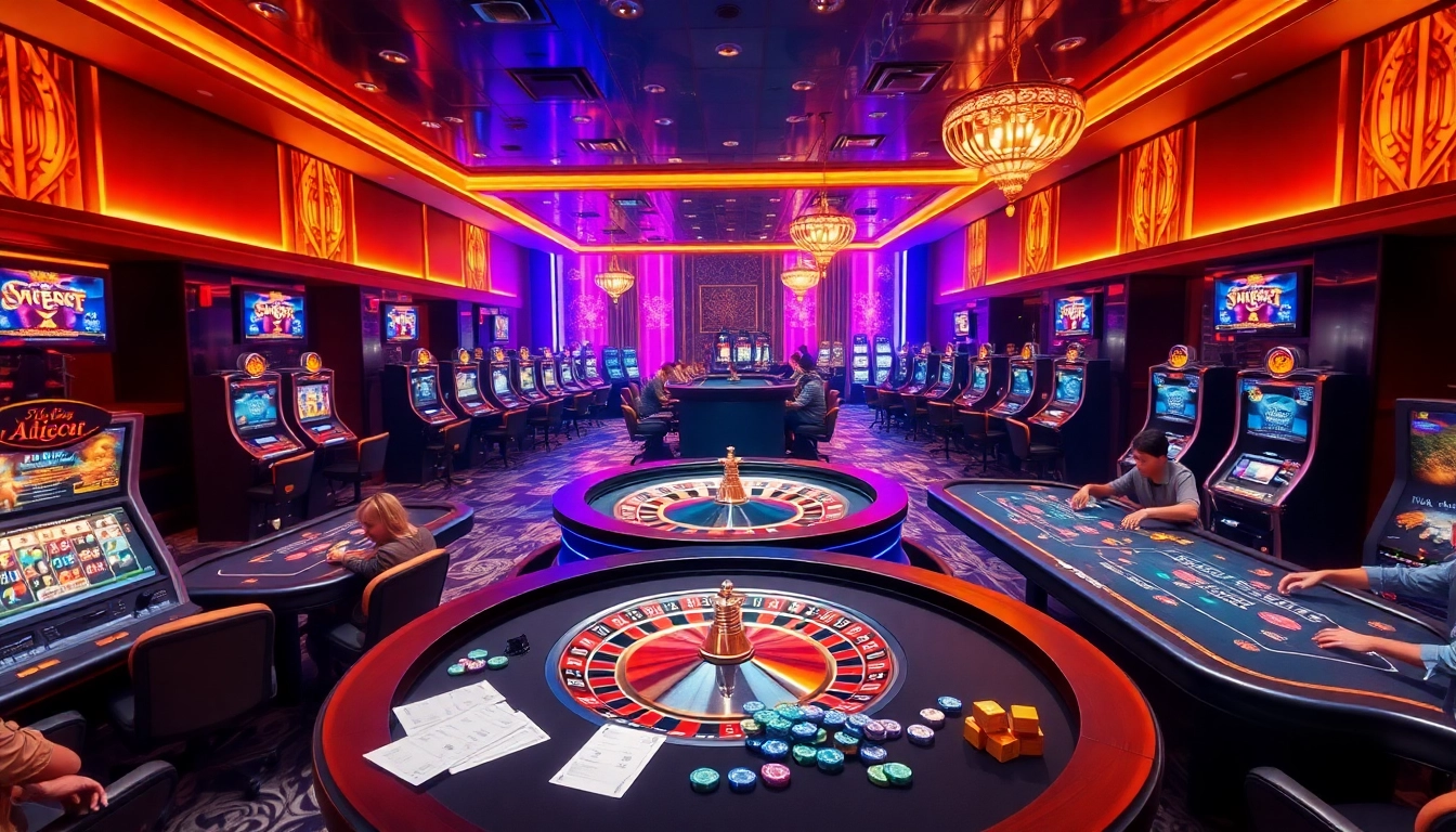 Alo789 online gambling scene showcasing vibrant casino tables and interactive gaming experiences.