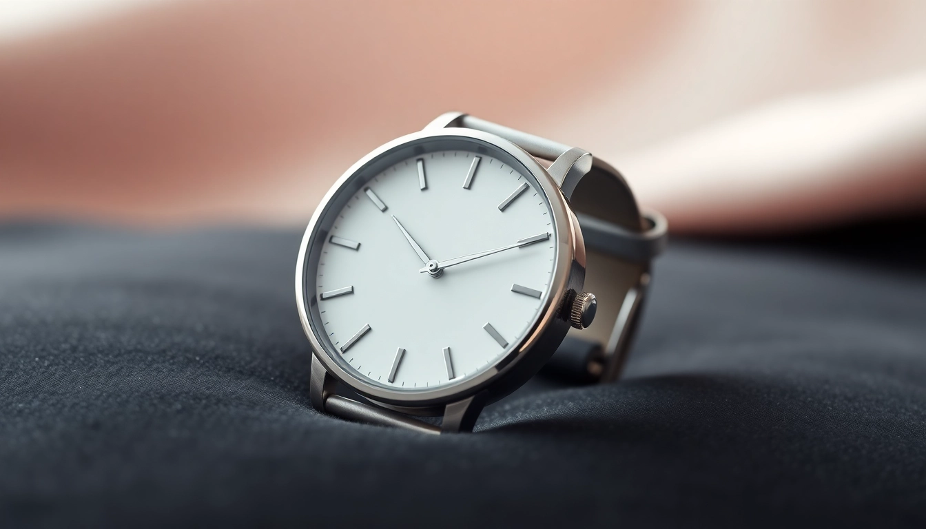 Stylish ladies classic smart watch with minimalist design showcased elegantly on a velvet background.