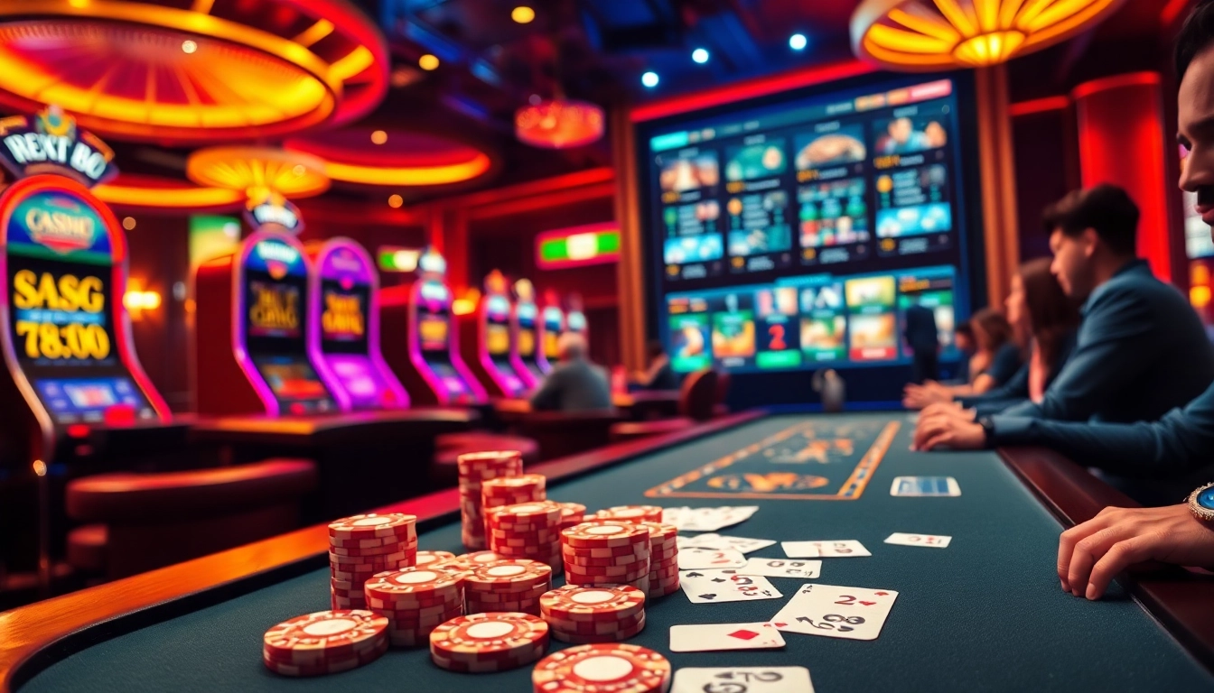 Players enjoying an exciting game at RR88's vibrant casino tables, capturing the thrill of gambling.