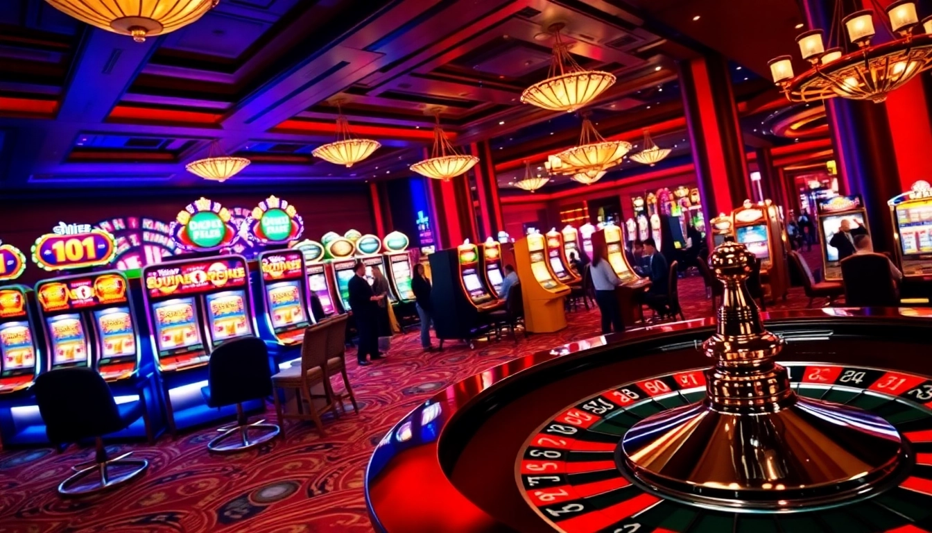 Engaged players enjoying the vibrant pg88 slot machines in a luxurious casino setting.