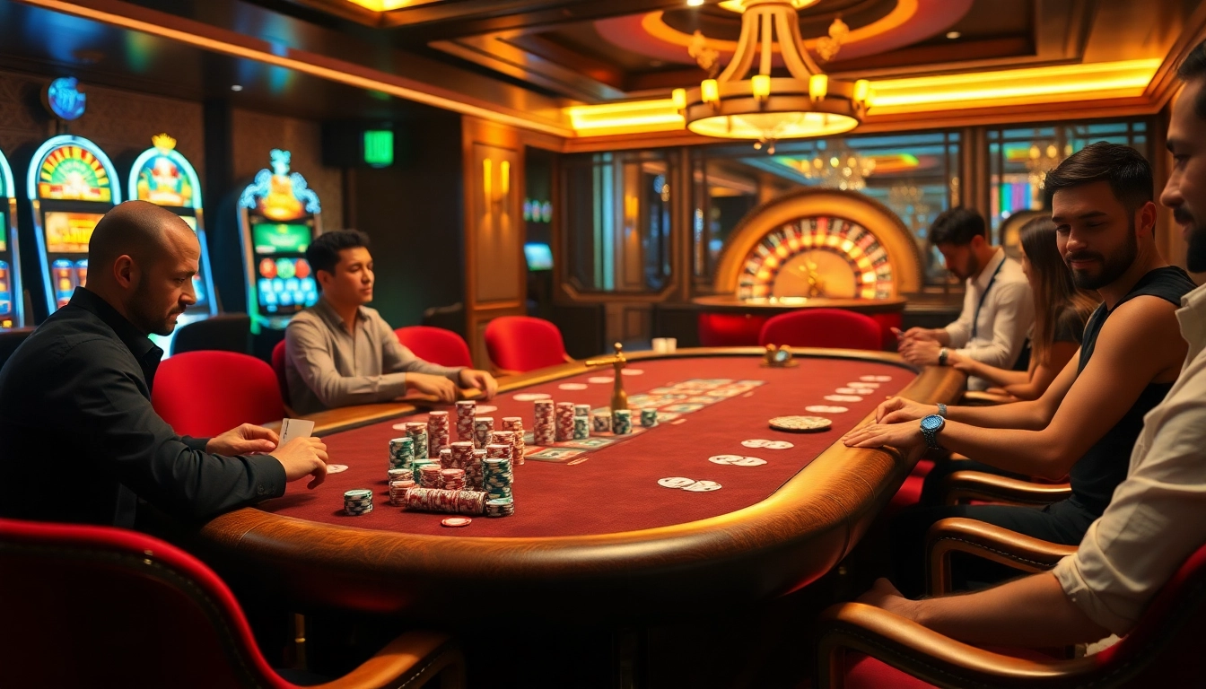 Engage in the thrill of the AX88 game table with players eagerly placing bets and enjoying the excitement of casino action.