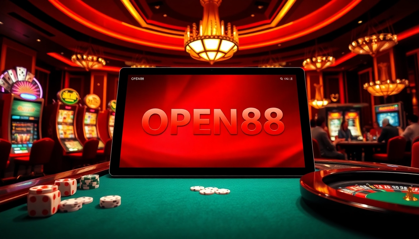 Players immerse in the vibrant OPEN88 online casino atmosphere, experiencing thrilling games and offers.