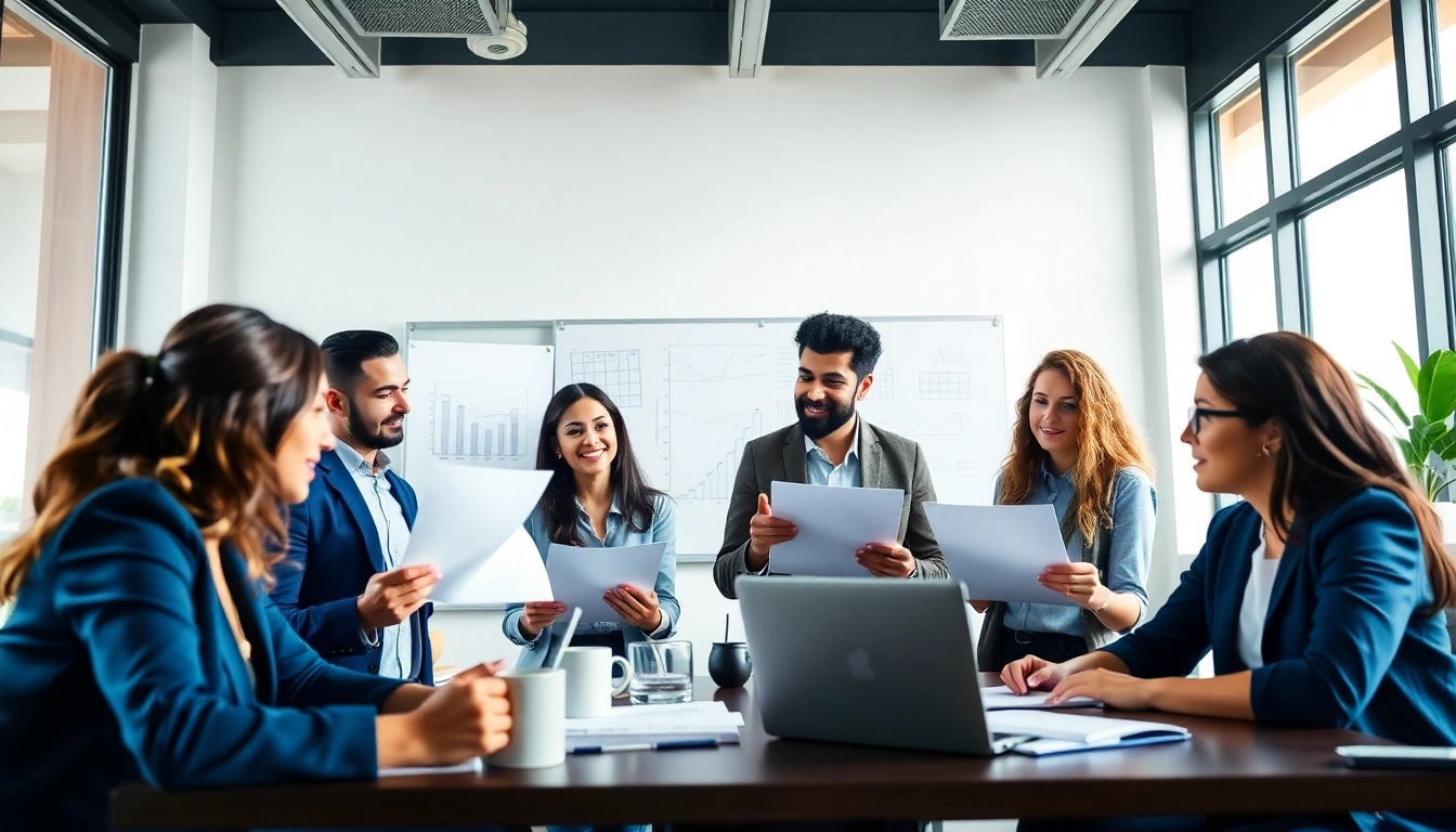 Register LLC in the US with a diverse team discussing business setup in a modern office.