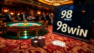 Experience the thrill of winning with 98win at an upscale casino table.