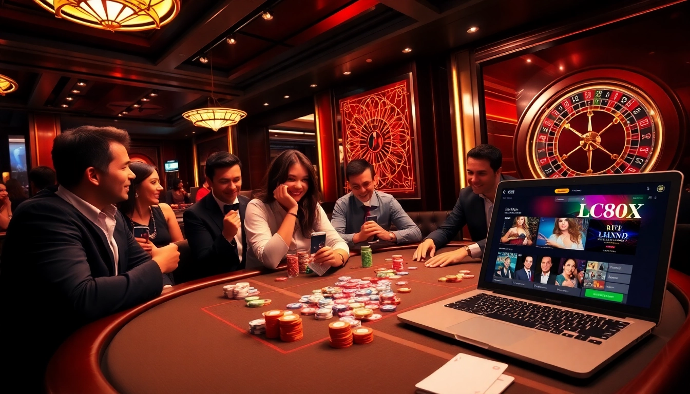 Players enjoying the thrill of gambling at LC88's professional casino environment.