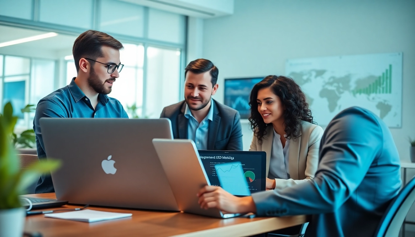 Analyze your SEO Rank effectively with a professional marketing team in a modern office.