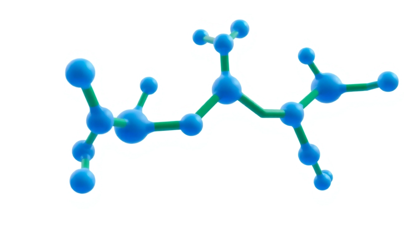 Retatrutide molecular structure in a vibrant illustration highlighting chemical bonds and details.