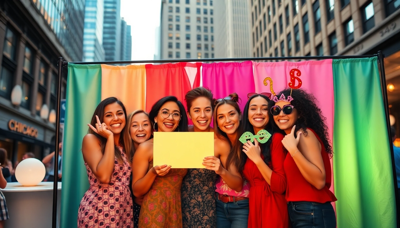 Capture joyful moments with a photo booth rental chicago at a lively urban event.