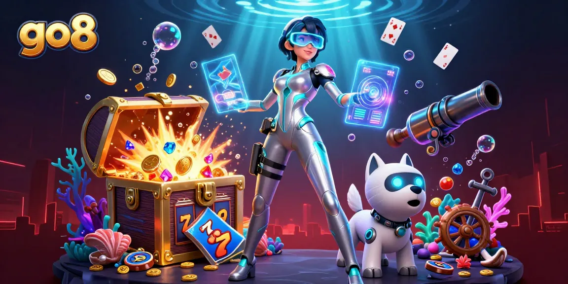 Experience thrilling gameplay at go8 with vibrant slots, 3D characters, and underwater treasures.
