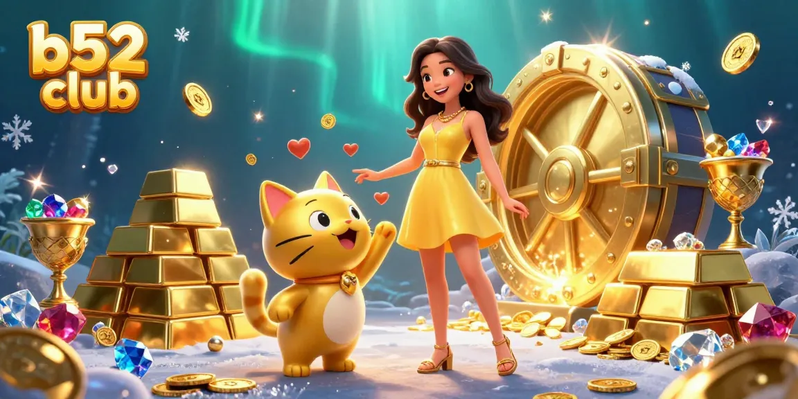 Experience fun at b52 club with engaging gaming characters and exciting casino treasures.