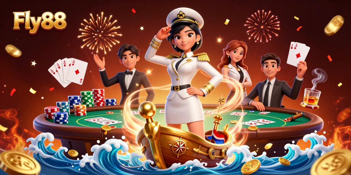 Engage in thrilling gameplay at Fly88, featuring vibrant poker action and dynamic casino elements.