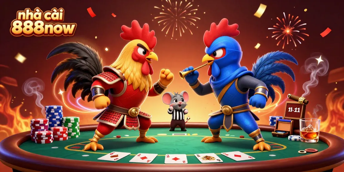 Engage in thrilling cockfighting action at nhà cái 888now with vibrant casino elements.