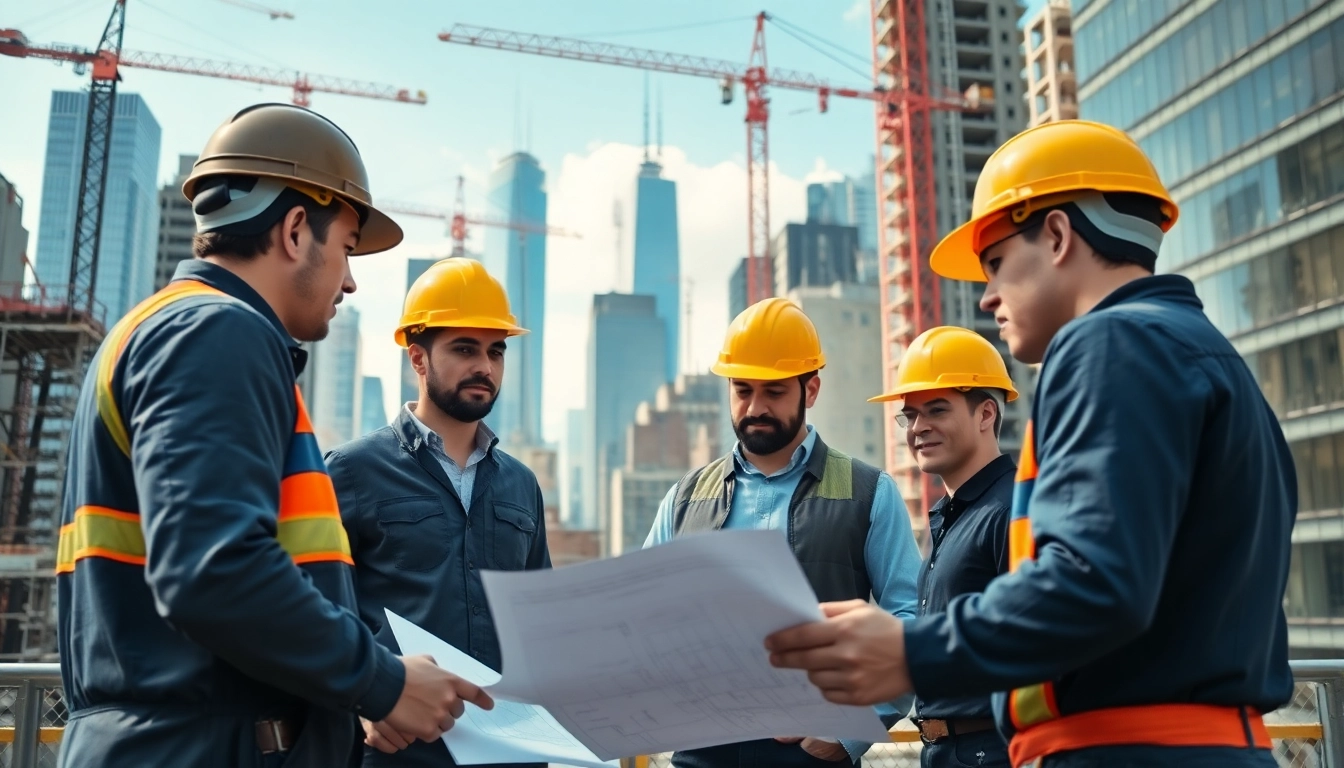 New York City Commercial General Contractor overseeing a dynamic construction team in the city's skyline.