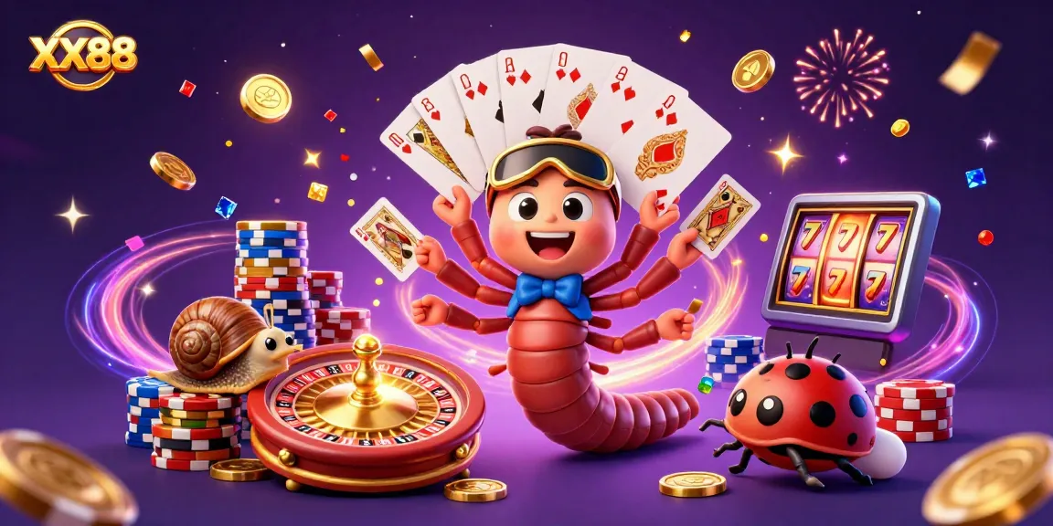 Experience the excitement at XX88 online casino with vibrant gaming action and festive elements.