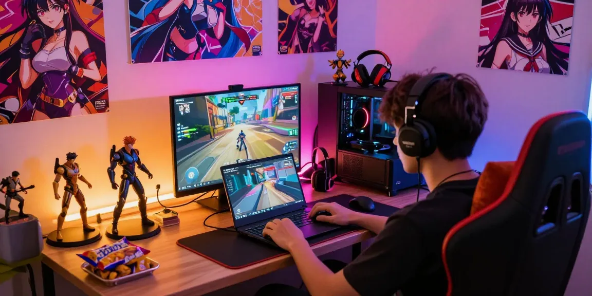 Engaging gameplay scene featuring online hentai games in a cozy gaming room.