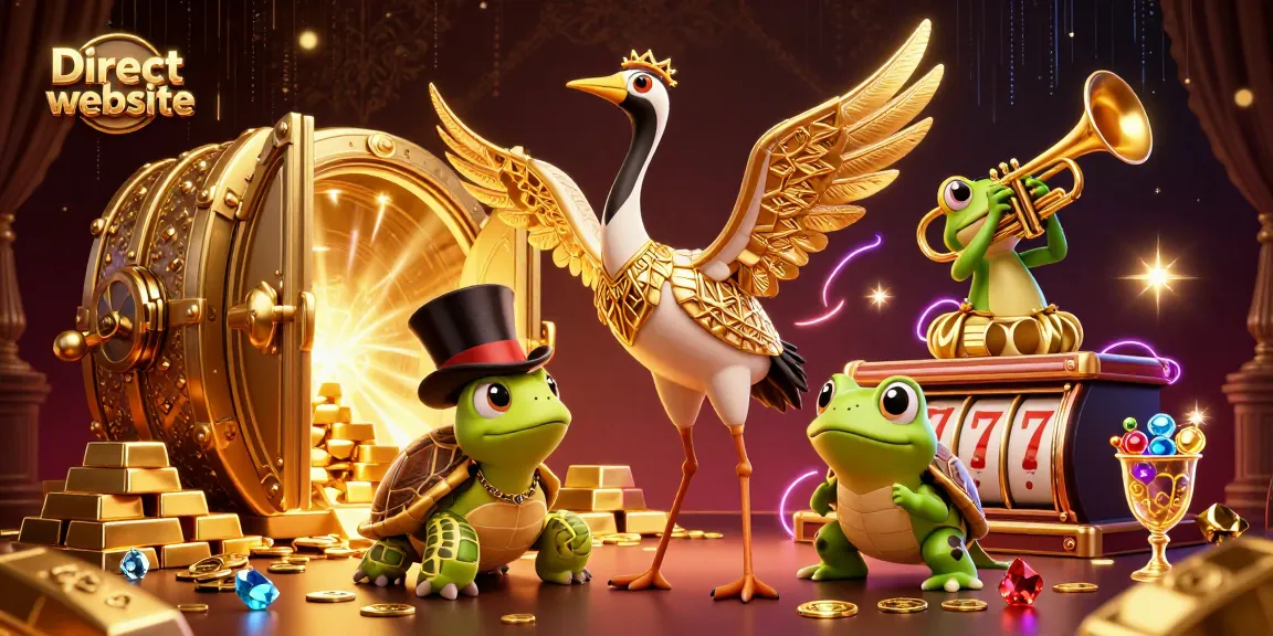 Experience the thrill of a Direct website with vibrant characters and slot elements amidst a treasure-filled scene.