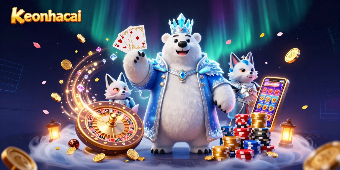 Engage in thrilling bets with keonhacai while surrounded by cascading coins and vibrant game elements.