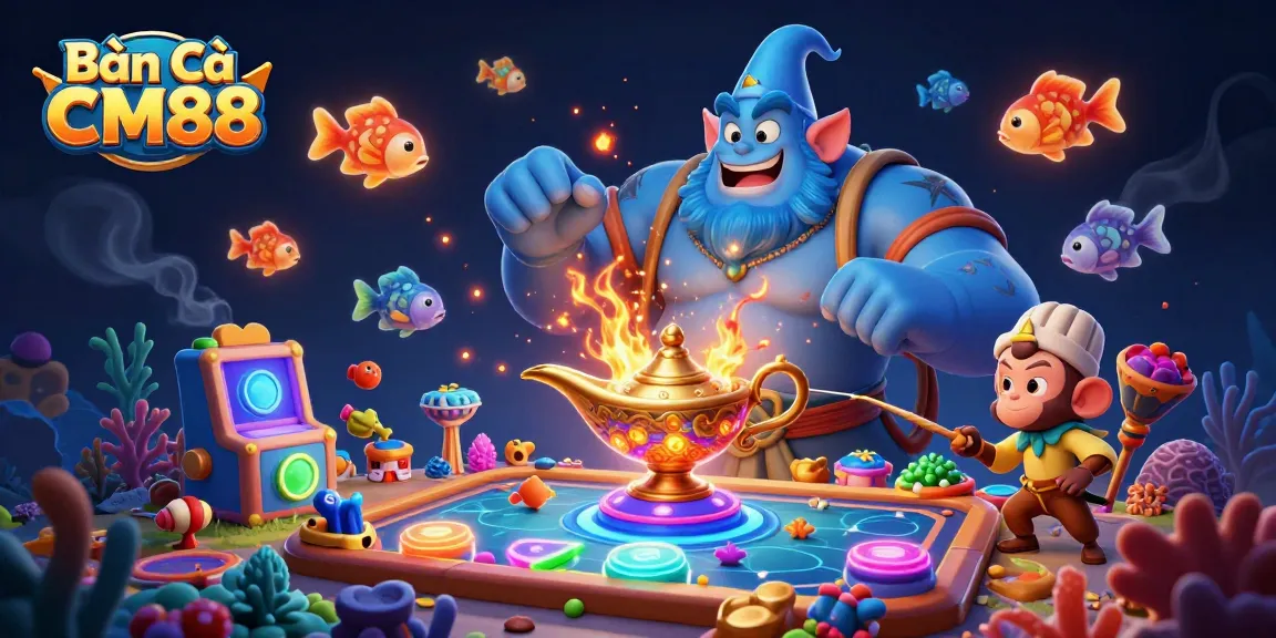 Bắn Cá CM88 brings vibrant underwater excitement with animated fish and fishing elements, captivating players